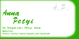 anna petyi business card